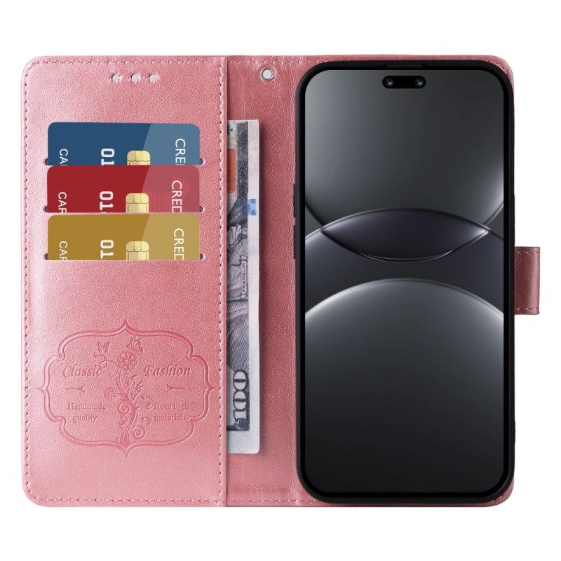 Leren Hoesje Huawei Nova 13 Pro Bloemenpatroon