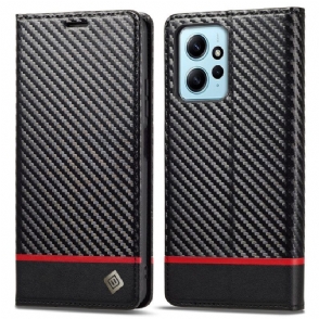 Bescherming Hoesje voor Xiaomi Redmi Note 12 4G Folio-hoesje Koolstofvezel Lc.imeeke