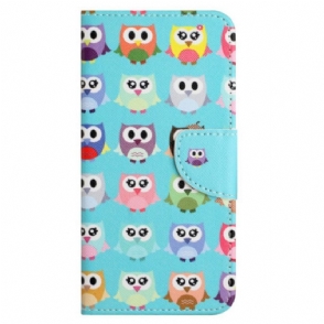Leren Hoesje voor Xiaomi Redmi Note 12 4G Uilen