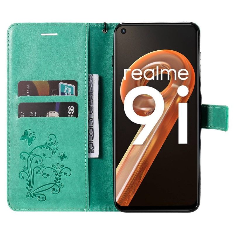 Flip Case voor Realme 9i Ondersteuningsfunctie Vlinders