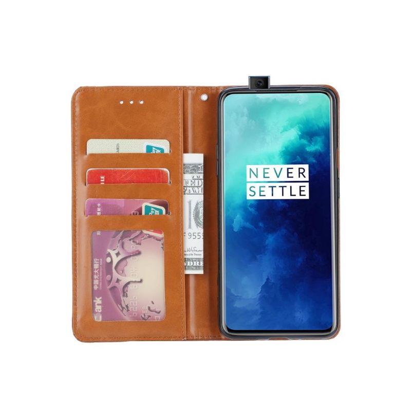 Folio-hoesje voor OnePlus 7T Pro Leren Effect Stand Case