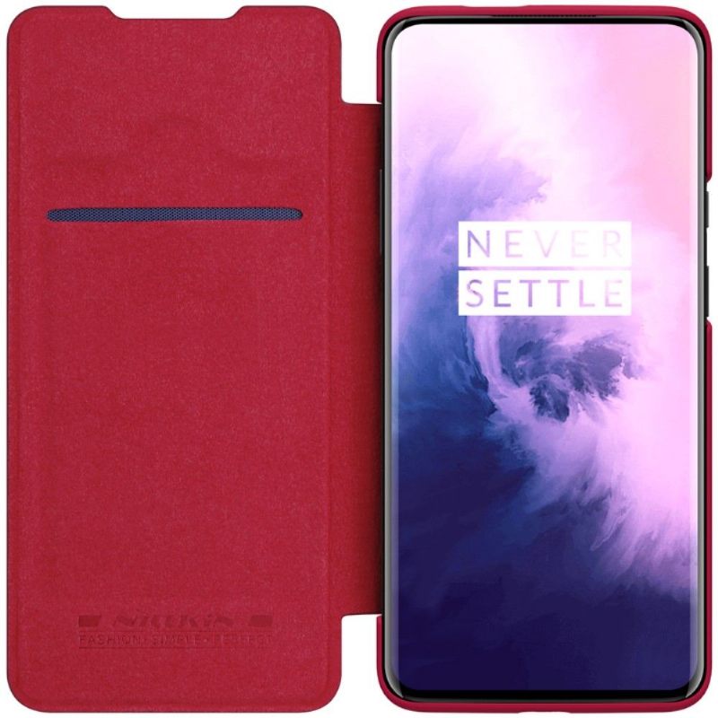 Leren Hoesje voor OnePlus 7T Pro Bescherming Nillkin Qin Kunstleer