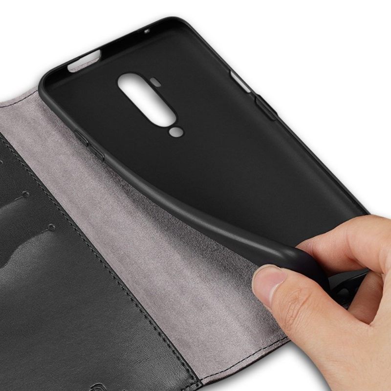 Leren Hoesje voor OnePlus 7T Pro Kado-serie Zwart Kunstleer
