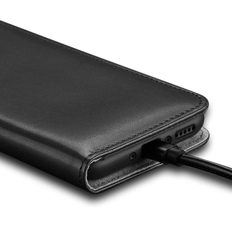 Leren Hoesje voor OnePlus 7T Pro Kado-serie Zwart Kunstleer