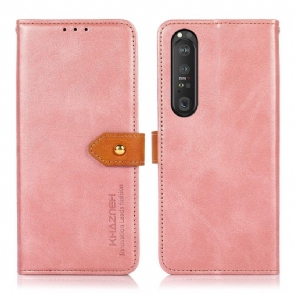 Folio-hoesje voor Sony Xperia 1 III Khazneh Tweekleurig Kunstleer