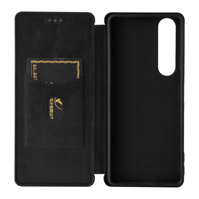 Folio-hoesje voor Sony Xperia 1 III Kunstleer In Koolstofvezelstijl