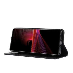 Folio-hoesje voor Sony Xperia 1 III Ondersteuningsfunctie Voor Leren Kaarthouder