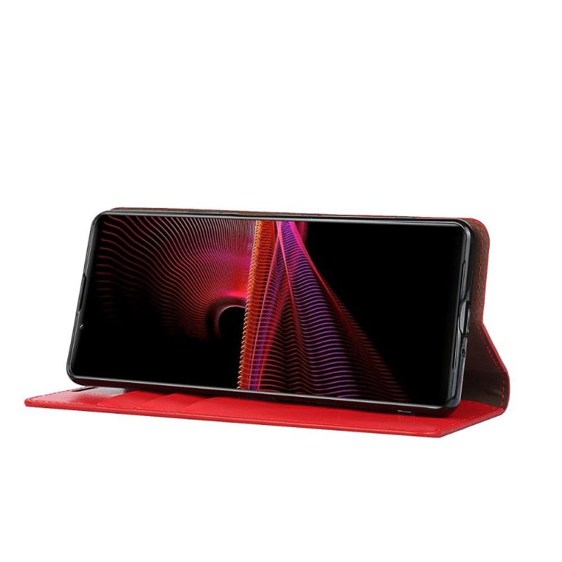 Folio-hoesje voor Sony Xperia 1 III Ondersteuningsfunctie Voor Leren Kaarthouder