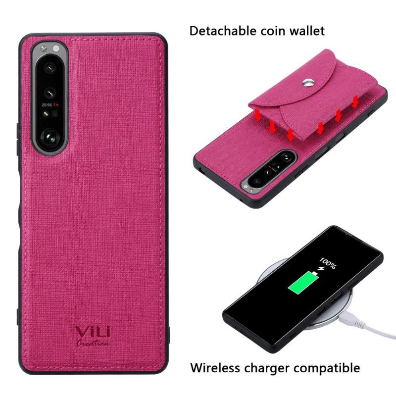 Hoesje voor Sony Xperia 1 III Anti-fall Vili Cross Magnetische Kaarthouder
