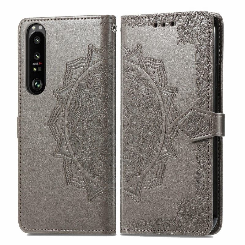 Leren Hoesje voor Sony Xperia 1 III Reliëf Mandala