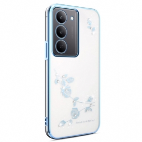 Case Hoesje Realme 14x 5g Telefoonhoesje Kadem Bloemversiering En Strass-steentjes