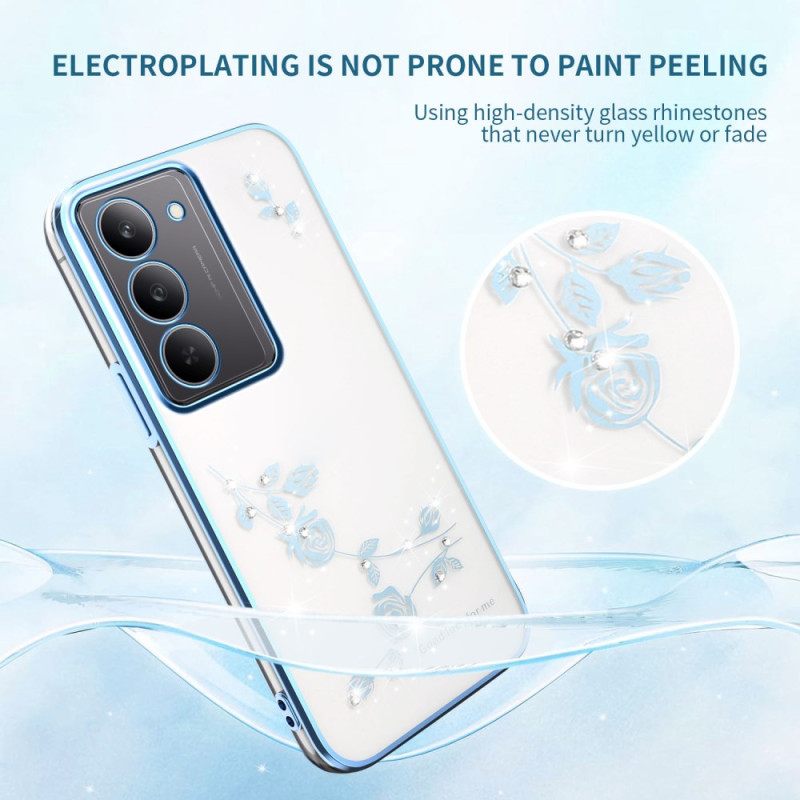 Case Hoesje Realme 14x 5g Telefoonhoesje Kadem Bloemversiering En Strass-steentjes