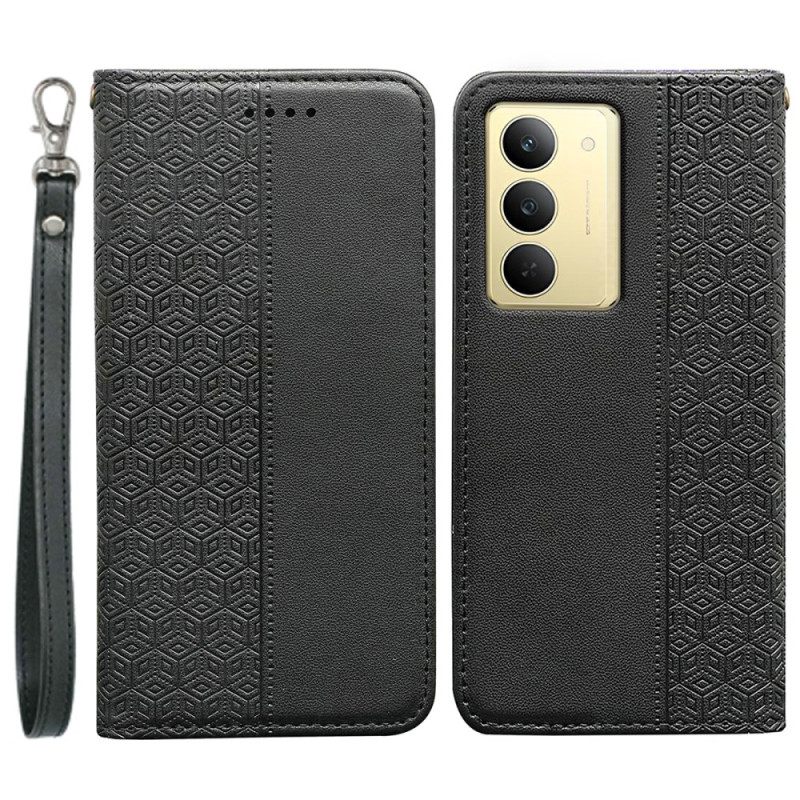 Folio-hoesje Realme 14x 5g Geruit Bandje