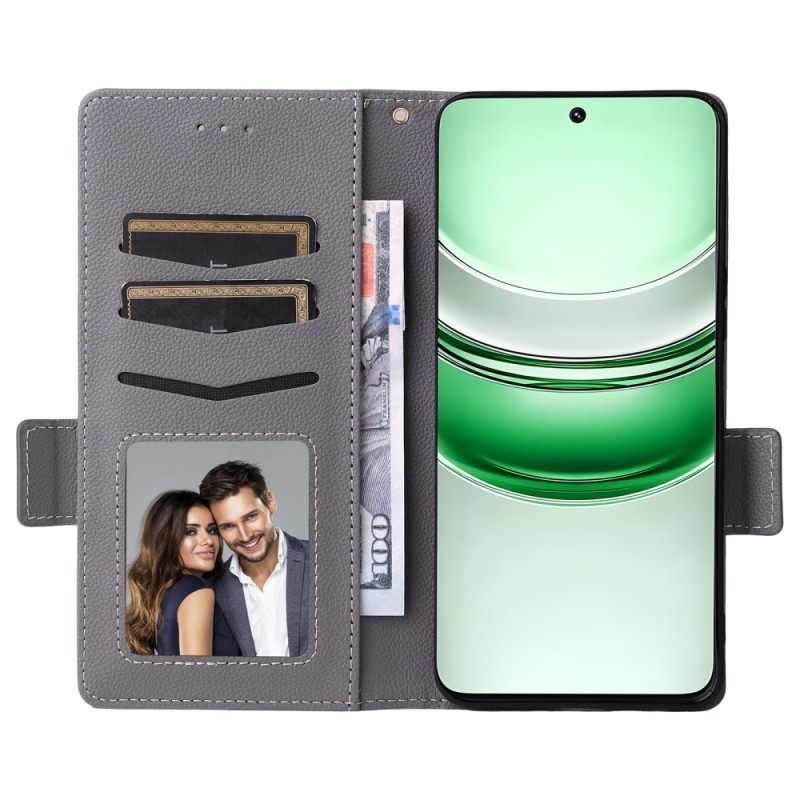 Folio-hoesje Realme 14x 5g Lychee Textuur Met Koord