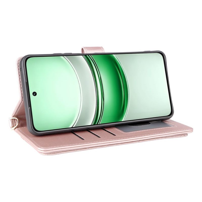 Folio-hoesje Realme 14x 5g Telefoonhoesje Gewatteerd Met Bandje En Schouderband