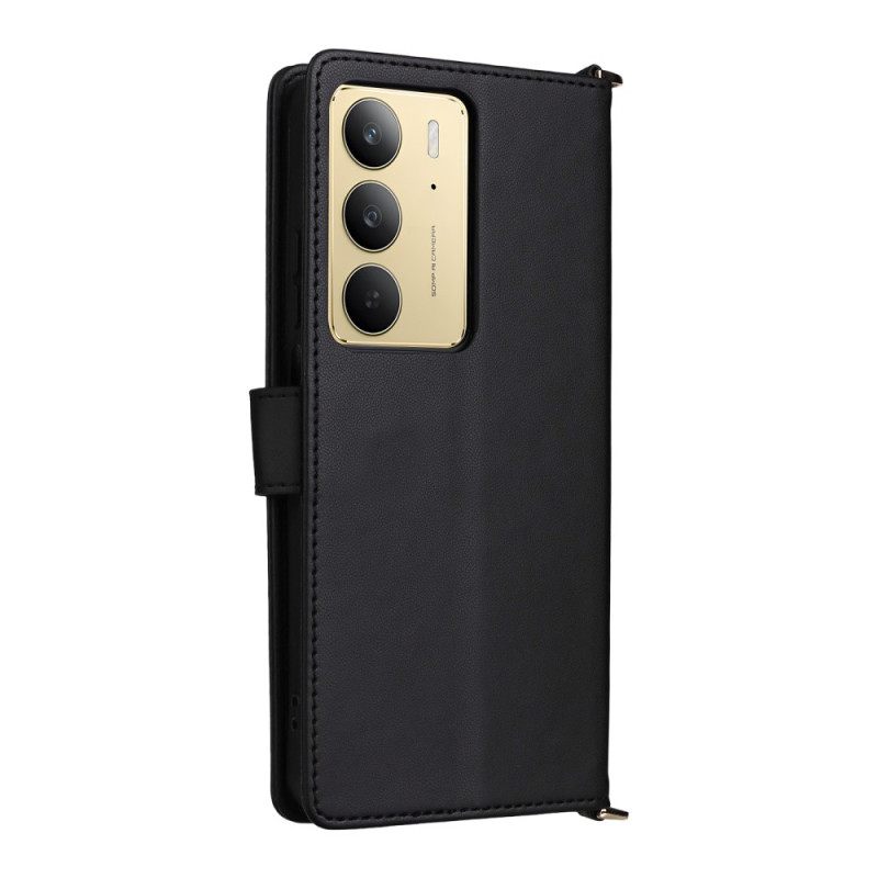 Folio-hoesje Realme 14x 5g Telefoonhoesje Premium Design Met Bandje En Schouderband