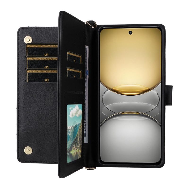 Folio-hoesje Realme 14x 5g Telefoonhoesje Premium Design Met Bandje En Schouderband