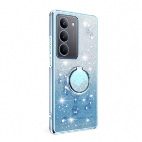 Hoesje Realme 14x 5g Kadem Ringhouder Met Bloemen En Strass-steentjes