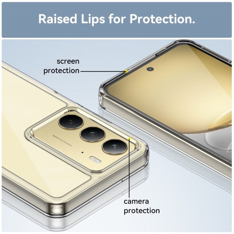 Hoesje Realme 14x 5g Transparant Met Gehard Glazen Schermbeschermer Bescherming Hoesje