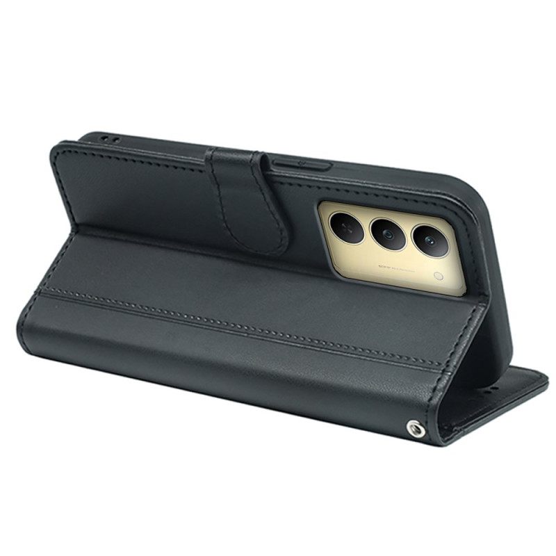 Leren Hoesje Realme 14x 5g Bies En Bandje Bescherming Hoesje