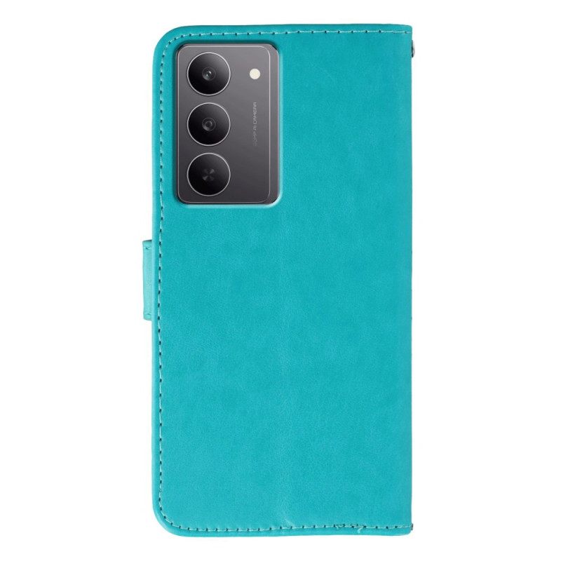 Leren Hoesje Realme 14x 5g Effen Bescherming Hoesje