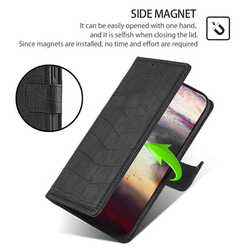 Leren Hoesje Realme 14x 5g Krokodillenprint Bescherming Hoesje