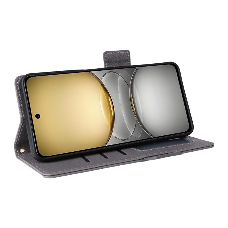 Leren Hoesje Realme 14x 5g Lychee Kunstleer Met Bandje