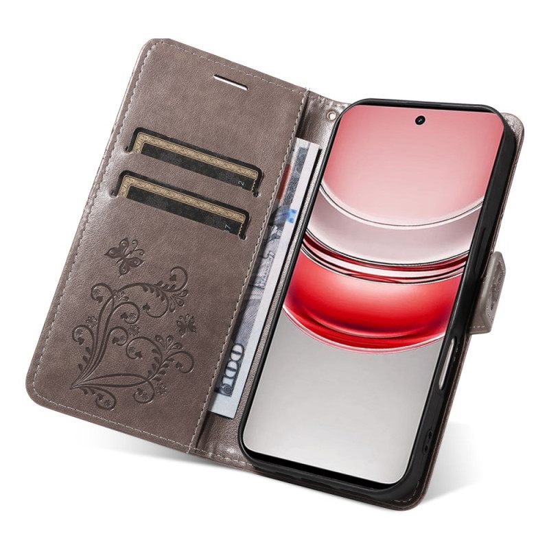 Leren Hoesje Voor Realme 14x 5g Reuzenvlinders