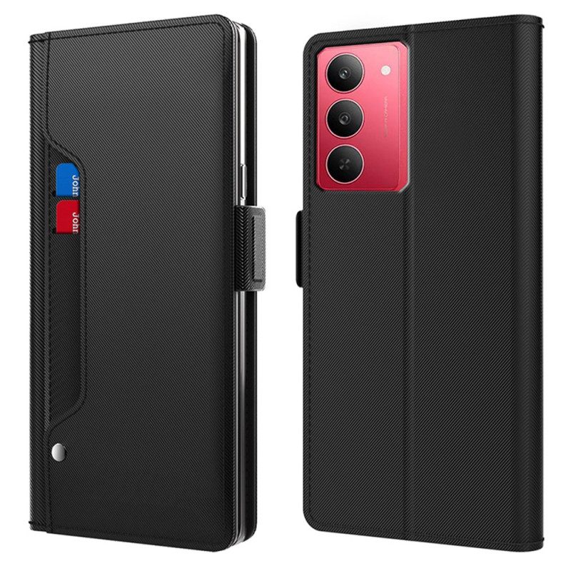 Leren Hoesje Voor Realme 14x 5g Spiegel En Verwijderbare Kaarthouder