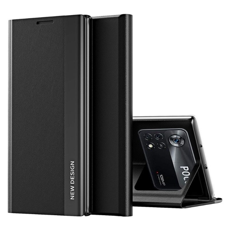 Cover voor Poco X4 Pro 5G Zakelijke Magneet Met Leereffect