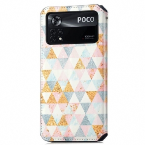 Flip Case voor Poco X4 Pro 5G Folio-hoesje Flip Flap In Scandinavische Stijl
