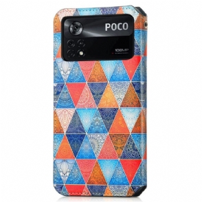 Folio-hoesje voor Poco X4 Pro 5G Caleidoscoop Mandala Flip Flap