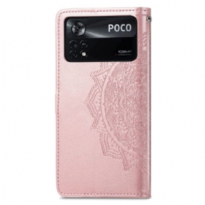 Folio-hoesje voor Poco X4 Pro 5G Kunstleer Mandala 001 Serie