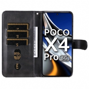Folio-hoesje voor Poco X4 Pro 5G Portemonnee Leren Elena Portemonnee