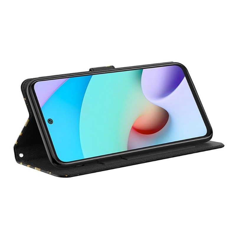 Leren Hoesje voor Poco X4 Pro 5G Bescherming Gouden Vlinders Illustratie