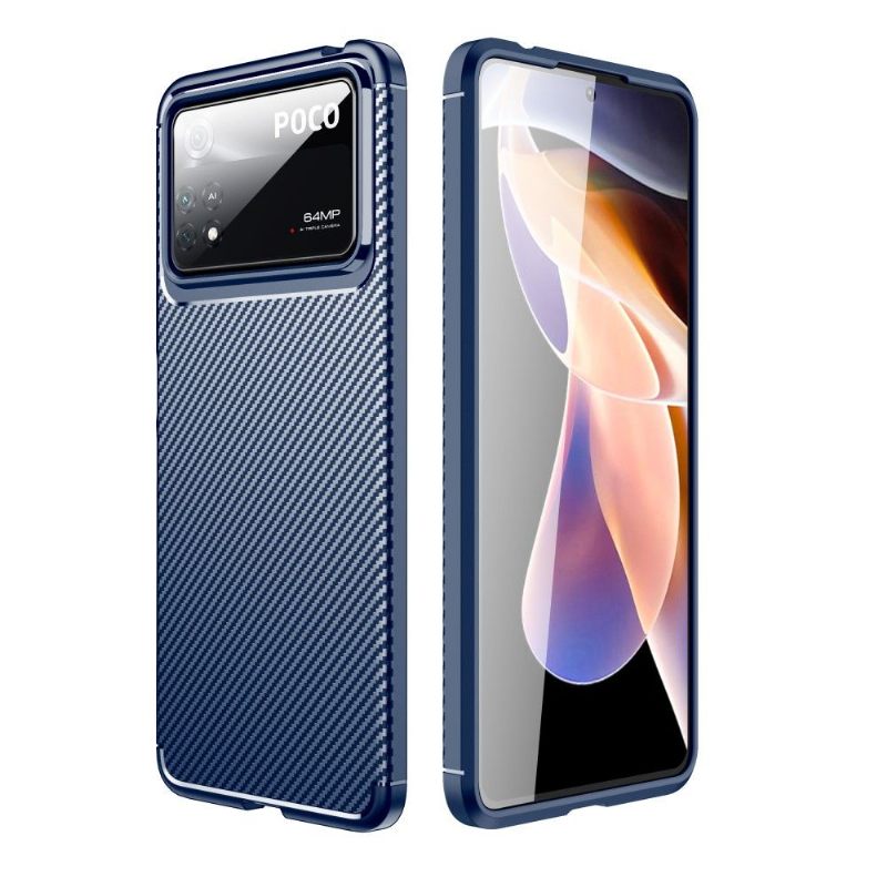 Telefoonhoesje voor Poco X4 Pro 5G Bescherming Koolstofvezelstijl
