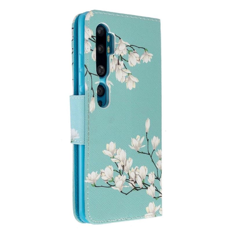 Cover voor Xiaomi Mi Note 10 / 10 Pro Anti-fall Witte Bloemen
