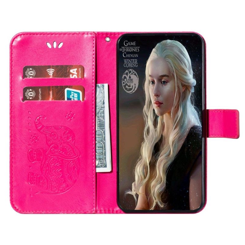 Folio-hoesje voor Xiaomi Mi Note 10 / 10 Pro Anti-fall Azteekse Olifanten