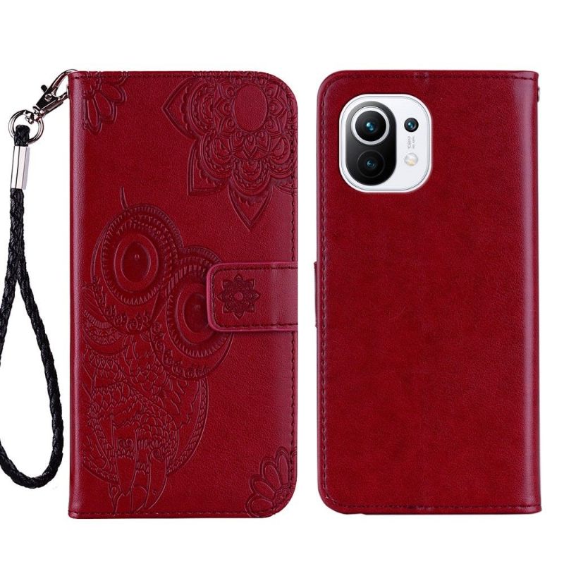 Folio-hoesje voor Xiaomi Mi 11 Uil Met Reliëf