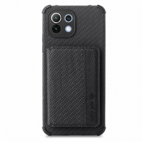 Telefoonhoesje voor Xiaomi Mi 11 Kaarthouder Van Koolstofvezel
