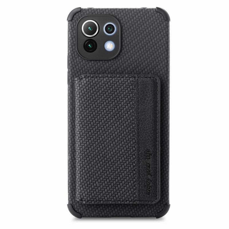Telefoonhoesje voor Xiaomi Mi 11 Kaarthouder Van Koolstofvezel