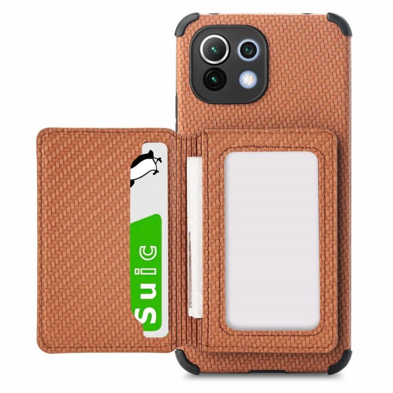 Telefoonhoesje voor Xiaomi Mi 11 Kaarthouder Van Koolstofvezel
