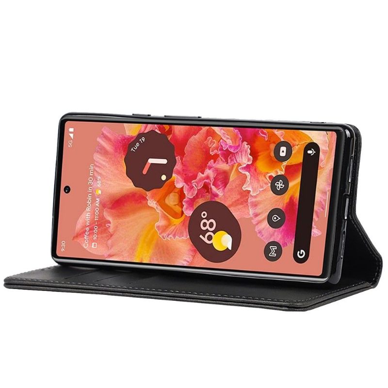 Cover voor Google Pixel 6 Kunstleer Kaarthouder En Standaardfunctie