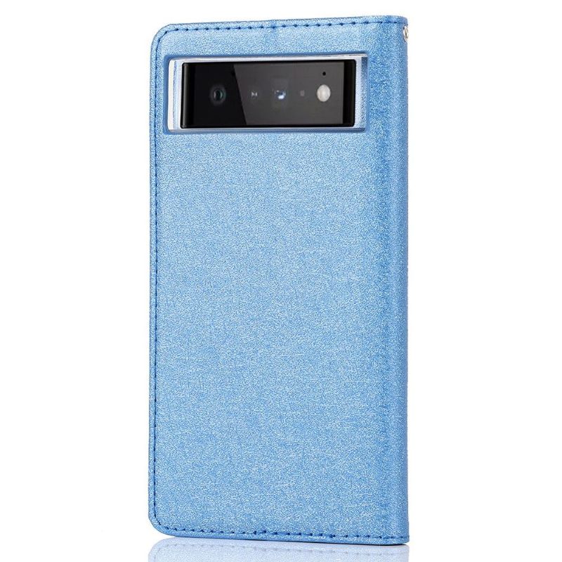 Leren Hoesje voor Google Pixel 6 Bescherming Folio-hoesje Blue Moon Flap-kaarthouder