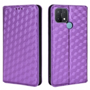 Bescherming Hoesje voor Oppo A15 Folio-hoesje Diamant Leereffect