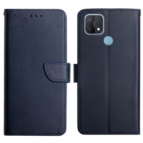 Folio-hoesje voor Oppo A15 Echt Nappaleer