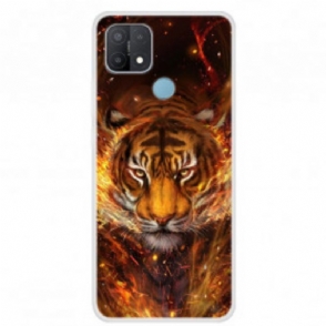 Hoesje voor Oppo A15 Vuur Tijger