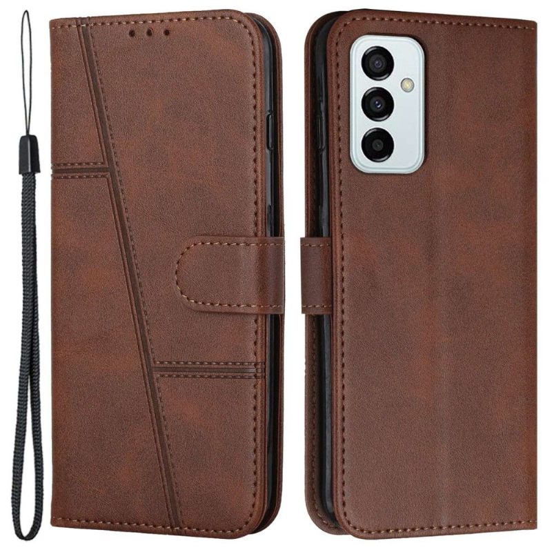 Folio-hoesje voor Samsung Galaxy M23 5G Anti-fall Retro Lederen Effectlijnen