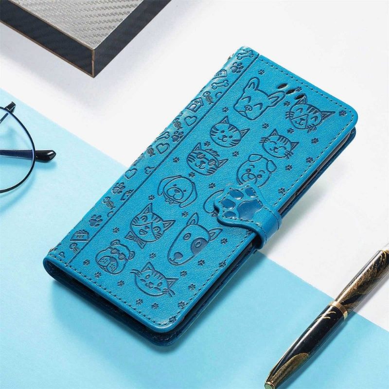 Folio-hoesje voor Samsung Galaxy M23 5G Ledereffect Met Dierenreliëf