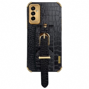 Hoesje voor Samsung Galaxy M23 5G Krokodil-effect Met Riem